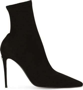 Dolce & Gabbana sock ankle boots - women - Goat Skin/Calf Leather/Spandex/Elastane/Polyamide/Viscose - 36.5 - Black
