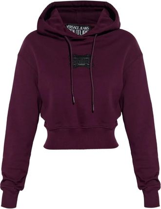 Versace Jeans Couture logo-patch hoodie - Purple