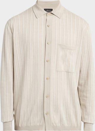 Brioni Men & apos;s Long-Sleeve Striped Sweater