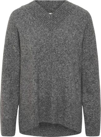 Soaked In Luxury SLBean Pul&oacute;ver con Cuello en V - Knitwear - Mujer - Gris - XS