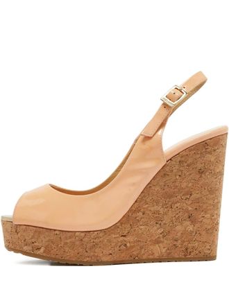 Jimmy Choo London 120mm Prova wedge sandals - Orange