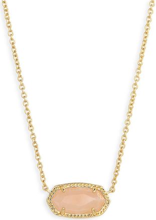 Kendra Scott Elisa Birthstone Pendant Necklace in Rose Quartz at Nordstrom