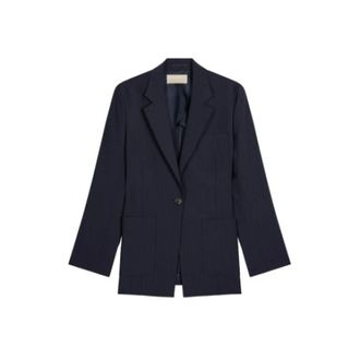 Vanessa Bruno Pinstripe wollen blazer - Dames - Jassen - Blauw - Maat: XS Wol