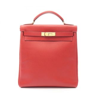 Herm&egrave;s Red Color Ardennes Leather Backpack (Pre-Owned)