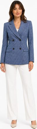 L.k. Bennett Grainy Blazer In Blue