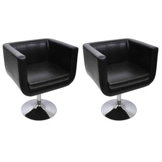 vidaXL Vidaxl - Taburetes De Bar 2 Unidades Cuero Artificial Negro