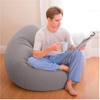 Trade Shop Trade Shop - Poltrona Sacco Gonfiabile 114 X 114 X 71cm Beanless Bag Portatile Floccato 68579