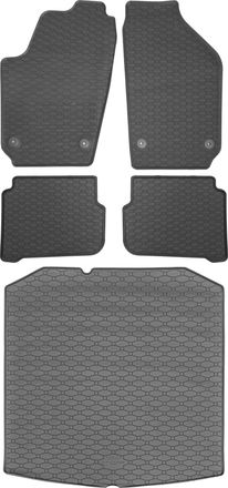 OEM Juego De Alfombrillas De Goma Para Coche Y Maletero Para Skoda Fabia I Kombi (2000-2008)
