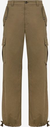 Moschino Pantalone in diagonale di cotone - Verde