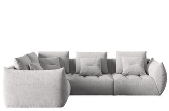 MICADONI 5-Sitzer Design Ecksofa Bloom mit Eckteil rechts - Strukturstoff