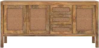 Rendez-Vous D&eacute;co Aparador de 3 puertas y 3 cajones en ca&ntilde;a