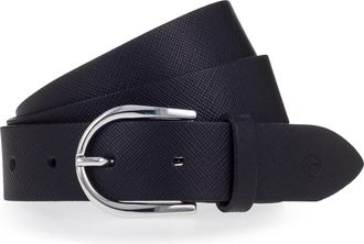 Tamaris Lederg&uuml;rtel TAMARIS, Damen, Gr. 11,5, schwarz, Rindsleder, unifarben, G&uuml;rtel Lederg&uuml;rtel, 3 cm breit, leicht strukturierte Oberfl&auml;che, dezentes Marken