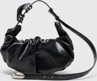 Diesel Grab-D-Small scruched hobo bag - Shoulder Bags - Woman - Black