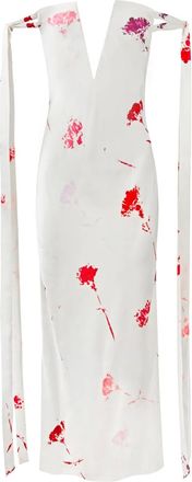 Alejandra Alonso Rojas Abito senza spalline con nastri - Bianco