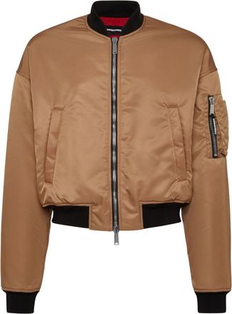 Dsquared2 cropped bomber jacket - men - Polyamide/Polyurethane/Polyester/Cotton - 52 - Brown