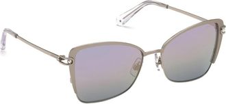 Swarovski Rechthoekige Zonnebril met Metalen Montuur - Dames - Zonnebrillen - Grijs - ONE Size - Accessoires