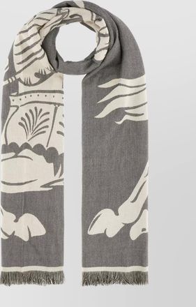 Burberry fringed graphic print scarves