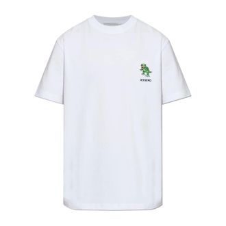 Iceberg T-Shirts, male, White, Size: 2XL T-shirt with patch