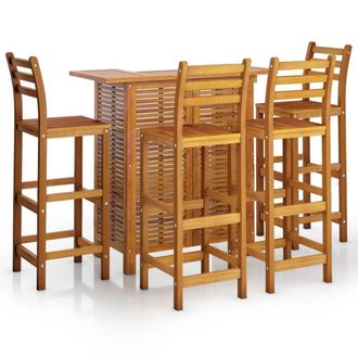 Berkfield Home 5 Piece Garden Bar Set Solid Wood Acacia in Brown