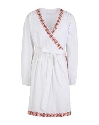 8 by YOOX ORGANIC COTTON CROSS-OVER TOP MIDI DRESS