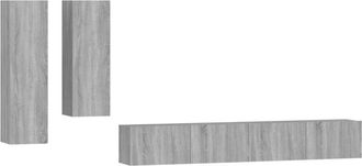 vidaXL Vidaxl - Set De Muebles Para Tv 4 Pzas Madera Contrachapada Gris Sonoma