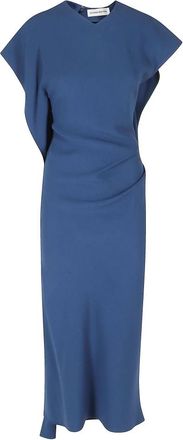 Victoria Beckham Kleedjes, Dames, Blauw, S, Victoria Midi Jurk
