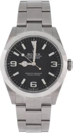 Rolex Oyster Perpetual Explorer Automatic Watch Stainless Steel 40 in Metallic Silver at Nordstrom