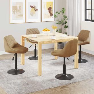 vidaXL Sillas De Comedor Giratorias 4 Unidades Terciopelo Marr&oacute;n Vidaxl