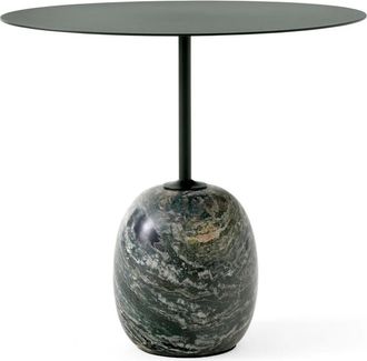 &tradition Lato Beistelltisch oval 40 x 50 cm, H 45 cm, deep green / verde alpi Marmor