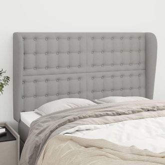 vidaXL Cabecero Con Orejas De Tela Gris Claro 147x23x118/128 Cm Vidaxl