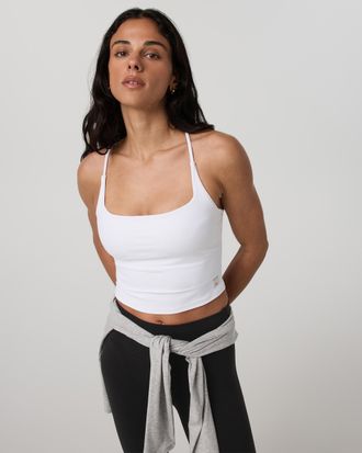 Vuori Clothing AllTheFeels Strappy Back Tank Top | White | XS, Size Extra Small