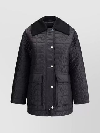 Ganni glossy finish long length down jacket