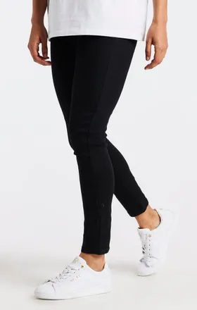 Siksilk Jean ajustado esencial negro para mujer SikSilk XS