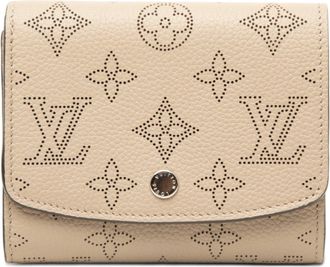 Louis Vuitton Mahina Beige Galle Leather Wallet (Bi-Fold) (Pre-Owned)