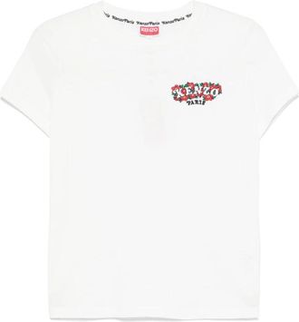 Kenzo T-shirts met geborduurd logo en ronde hals - Dames - T-shirts - Wit - XS - Katoen - Tops