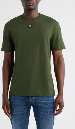 HUGO BOSS Dalile Logo Badge Cotton T-Shirt in Dark Green at Nordstrom, Size X-Large