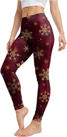 Generic Christmas Leggings for Women Christmas Ankle Length Seasonal Printed Thin Long Stretchy Leggings Warm Elastic High Waisted Tummy Control Workout Yoga 
