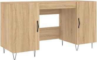 vidaXL Desk Sonoma Oak 140x50x75 cm Engineered Wood Vidaxl