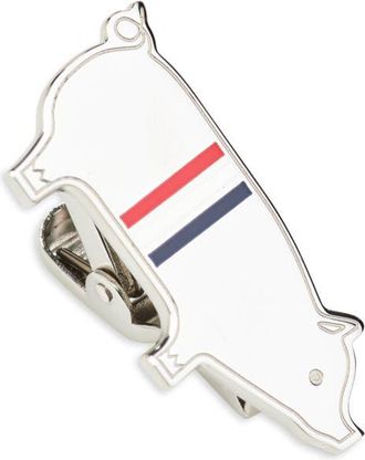 Thom Browne Pig Sterling Silver & Enamel Tie Clip at Nordstrom