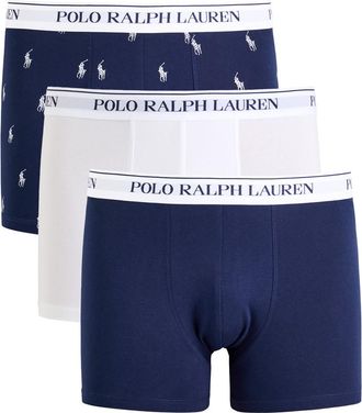 Polo Ralph Lauren Logo Stretch-cotton Trunks - set of Three - Navy - Xxl