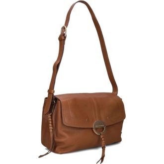 Vanessa Bruno Tassen, Dames, Bruin, ONE Size, Leer, Bruin Leren Crossbody Schoudertas