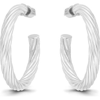 Christian Siriano Twist 30mm Hoop Earrings in Silver at Nordstrom Rack