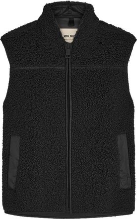 Mos Mosh MOS Mosh, Jassen, Dames, Zwart, L, Teddy Vest met Zakken en Rits