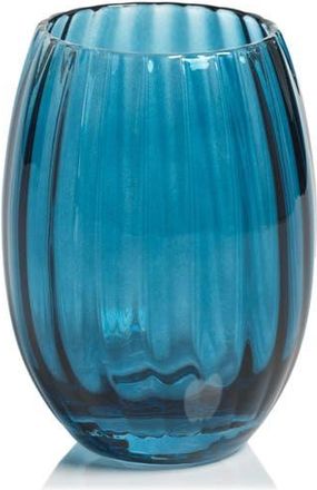 Zodax Malden Optic Set of 4 Stemless Wine Glasses in Blue at Nordstrom Rack