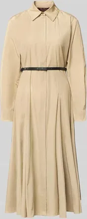 Max Mara Regular Fit Blusenkleid aus reiner Baumwolle Modell STAFFETTO in Khaki, Gr&ouml;&szlig;e 34