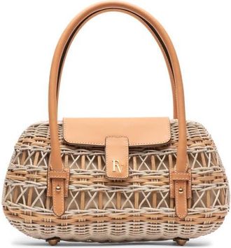 Frances Valentine Tweety Basket Wicker & Leather Handbag in White/toast at Nordstrom