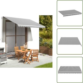 vidaXL The Living Store Tessuto Ricambio per Tenda da Sole Antracite e Bianco 3,5x2,5 m - Tessuto da tenda
