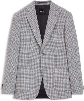 BOSS Slim-fit jacket in micro-patterned fabric