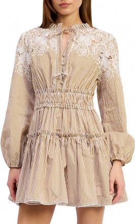 En Saison Juliette Mini Dress In White Mustard