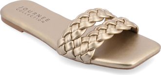 Journee Collection Women & apos;s Sawyerr Medium and Wide Width Flat Sandals